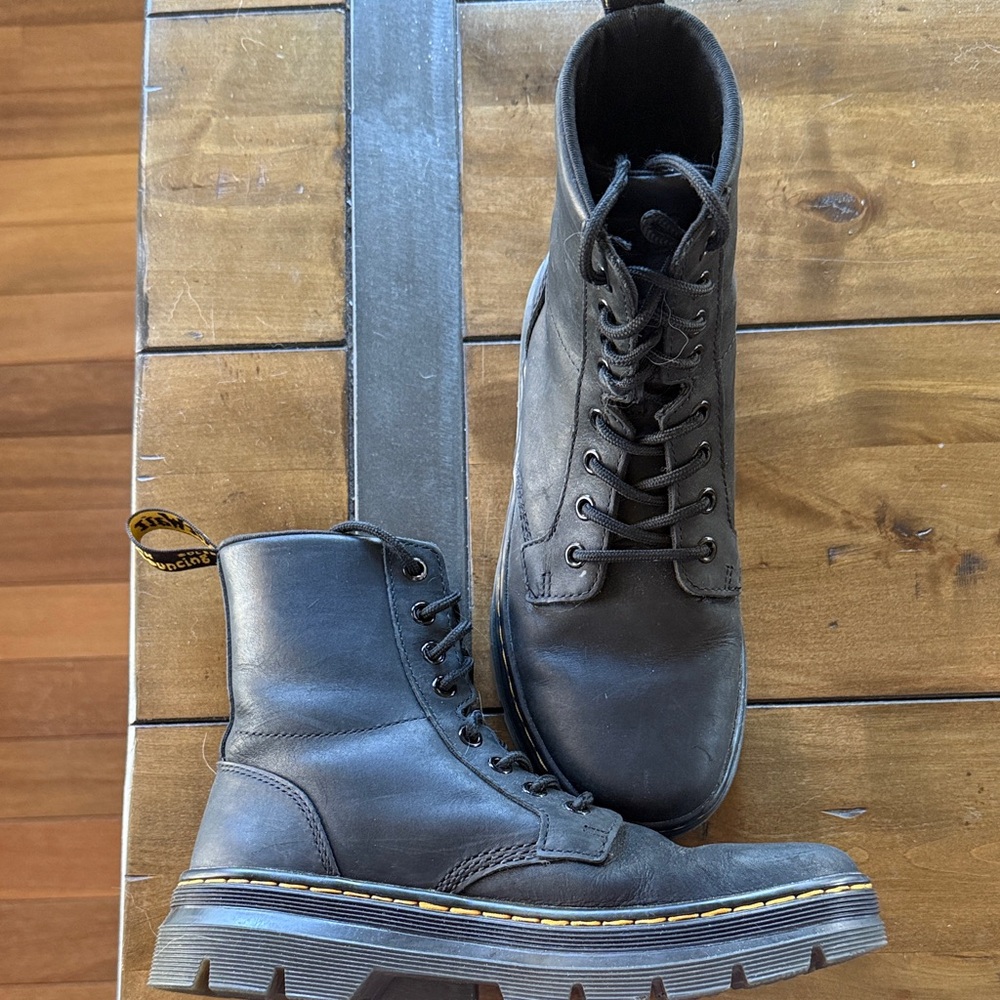 Dr. Martens Black Leather Combat Boots